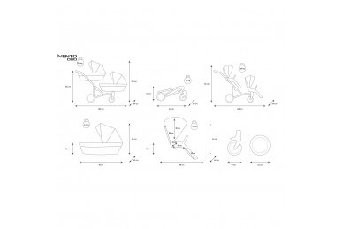 Stroller for twins and toddler KUNERT IVENTO DUO 2in1, Eco Dove Grey 3