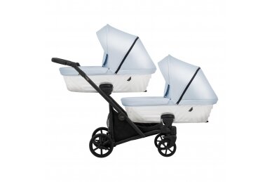 Stroller for twins and toddler KUNERT IVENTO DUO 2in1, Eco Baby Blue Metalic