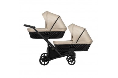 Stroller for twins and toddler KUNERT IVENTO DUO 2in1, Eco Cappuccino Metalic