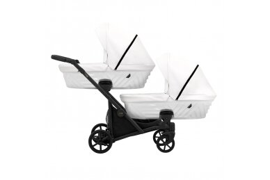 Stroller for twins and toddler KUNERT IVENTO DUO 2in1, Eco White Pearl