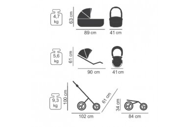 Stroller Junama GLITTER 07, 3in1 15