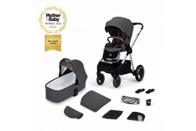 Kinderkraft - 3-in-1 Prime 20' Stroller + Accessories - Grey