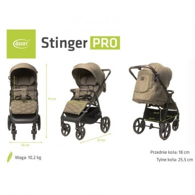 Vežimėlis 4baby STINGER PRO XXIV Mokka 17