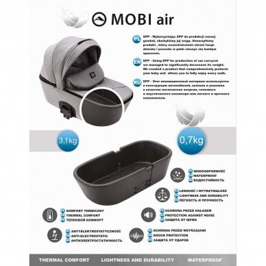 Vežimėlis Adamex MOBI AIR LUX 2in1, TK 54 7