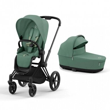 Vežimėlis Cybex Priam V4 LEAF GREEN Frame Matt Black 2in1