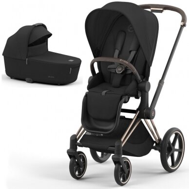 Vežimėlis CYBEX  Priam V4 Sepia Black/Frame Rose Gold 3in1