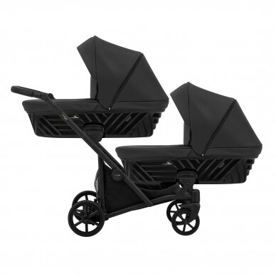 Коляска для двойни KUNERT IVENTO DUO 2in1, Eco Black Pearl