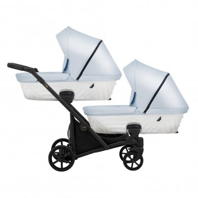 Коляска для двойни KUNERT IVENTO DUO 2in1, Eco Baby Blue Metalic