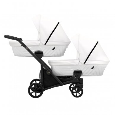 Коляска для двойни KUNERT IVENTO DUO 2in1, Eco White Pearl