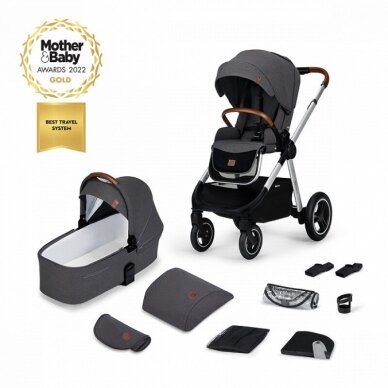 Vežimėlis Kinderkraft EVERYDAY 2in1, Dark grey