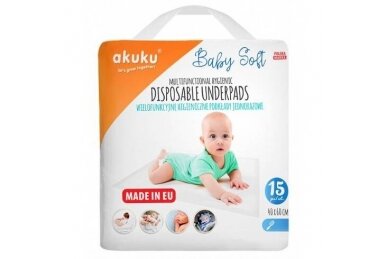 Disposable hygienic diapers, 40x60 cm, 15 pcs