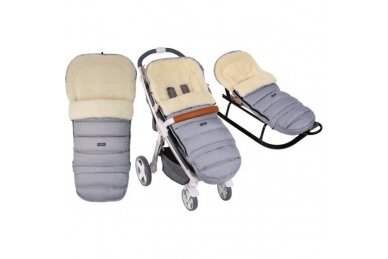 Baby Sleeping Bag Wool Womar Zaffiro S20+ iGROW L.Grey 3