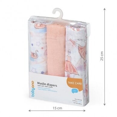 Пеленки MUSLIN BabyOno 348/11-3 vnt 3