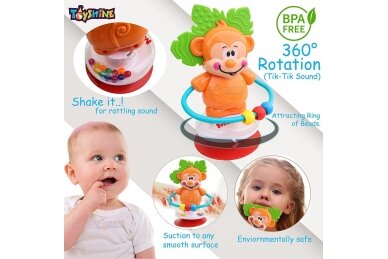 Toyshine Rattle Teather with Suction Cup Smily Play MONKEY 4