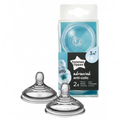 Žindukai silikoninis Tommee Tippee ADVANCED Anti-Colic 2 vnt, 3m+,